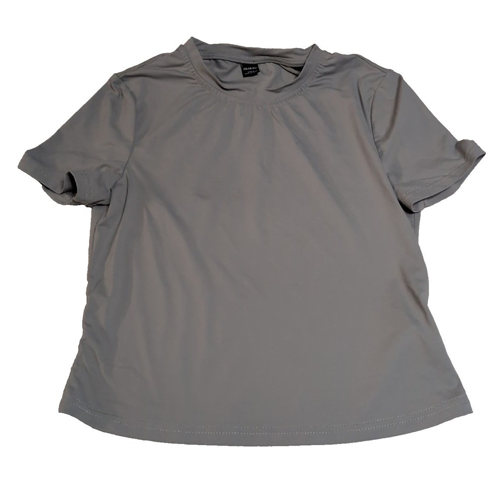 Silquee Performance‎ Tee Womens Medium Grey Excellent Short Sleeve JIT20365309